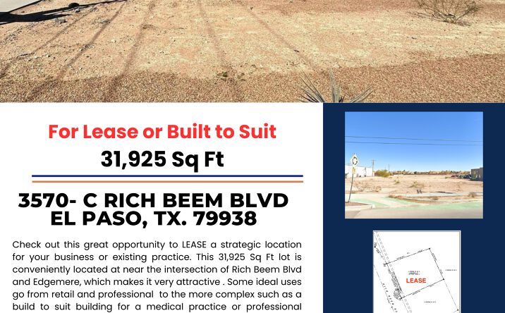 Pictures of Land property located at Rich Beem Blvd, El Paso, TX 79938 for lease - image #1