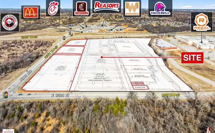 Pictures of Retail, Land property located at SEC Aspen Avenue & Creek Turnpike, Broken Arrow, OK 74011 for lease - image #1