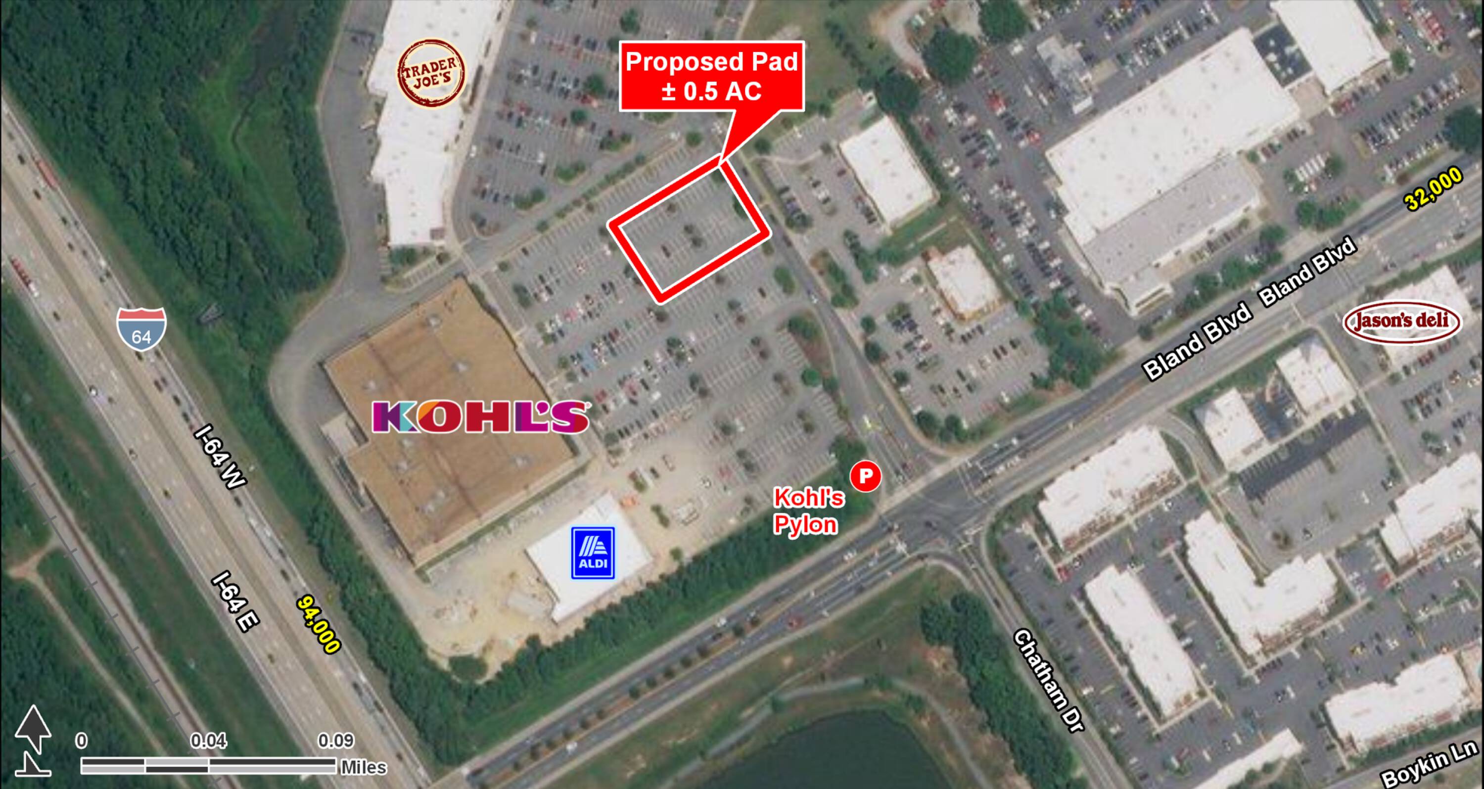 551 Bland Blvd, Newport News, VA 23602 Land for Lease Kohl's