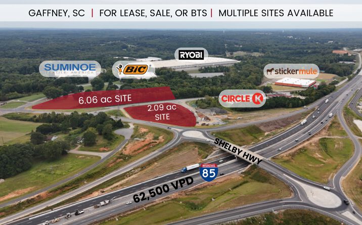 Pictures of Industrial, Land property located at Shelby Hwy, Gaffney, SC 29340 for lease - image #1