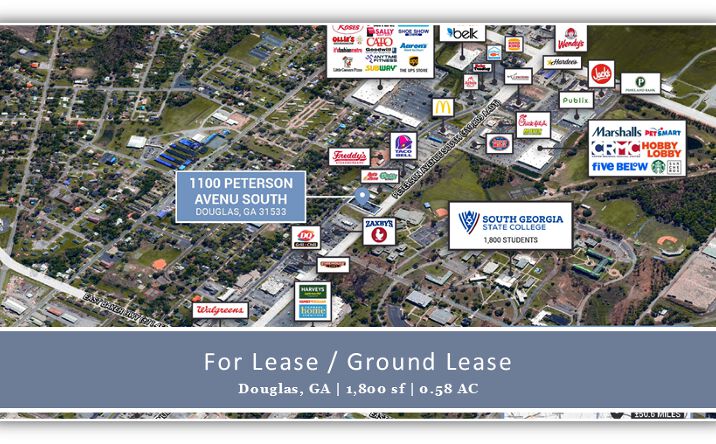 Pictures of Retail, Land, Restaurant property located at 1100 Peterson Ave S, Douglas, GA 31533 for lease - image #1