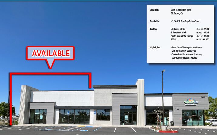 Pictures of Retail, Restaurant property located at 9630 E Stockton Blvd, Elk Grove, CA 95624 for lease - image #1