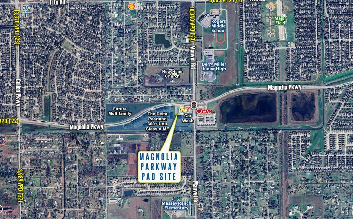Pictures of Retail, Land, Restaurant property located at 7250 Magnolia Pkwy, Pearland, TX 77584 for lease - image #1