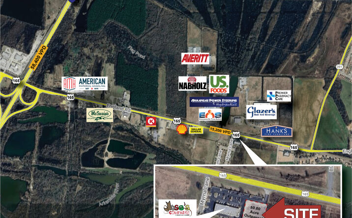 Pictures of Retail, Land, Restaurant property located at 11100 US-165, North Little Rock, AR 72117 for sales - image #1