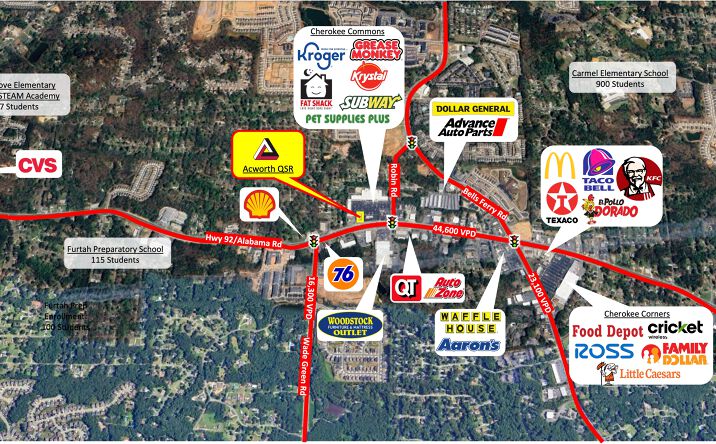 Pictures of Retail, Land, Restaurant property located at 6205 GA-92, Acworth, GA 30102 for lease - image #1
