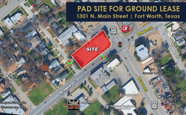 Pictures of Land property located at Northside Drive & Main Street, Fort Worth, Fort Worth, TX 76164 for lease - image #1