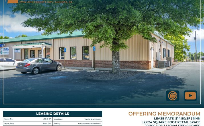 Pictures of Retail property located at 3736 Mike Padgett Hwy, Augusta, GA 30906 for lease - image #1