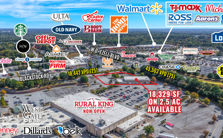Pictures of Retail property located at 305 W Blackstock Rd, Spartanburg, SC 29301 for lease - image #1