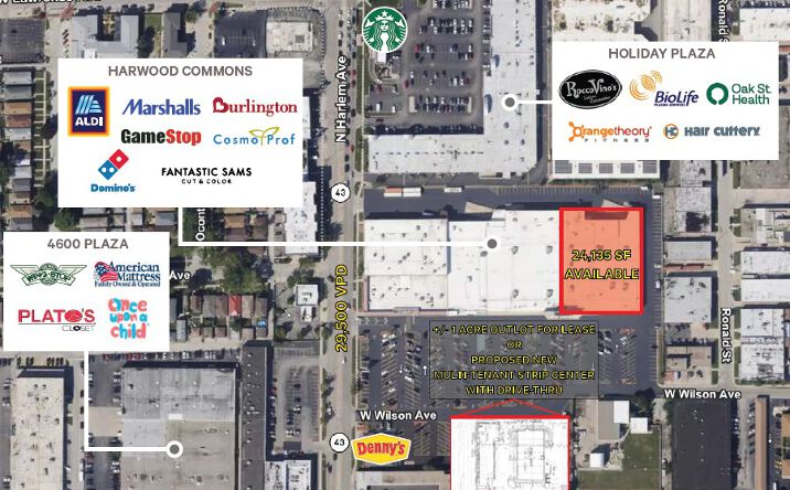 Pictures of Retail, Land property located at 4701 N Harlem Ave, Harwood Heights, IL 60706 for lease - image #1
