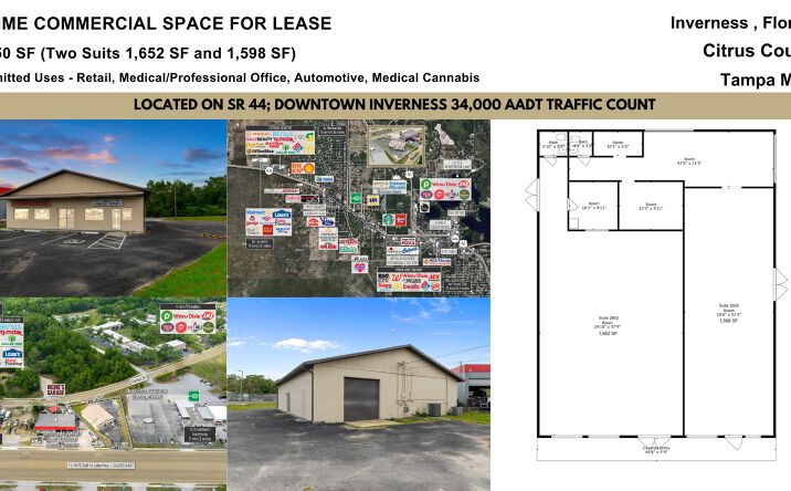 Pictures of Retail property located at 2602 E Gulf to Lake Hwy, Inverness, FL 34453 for lease - image #1