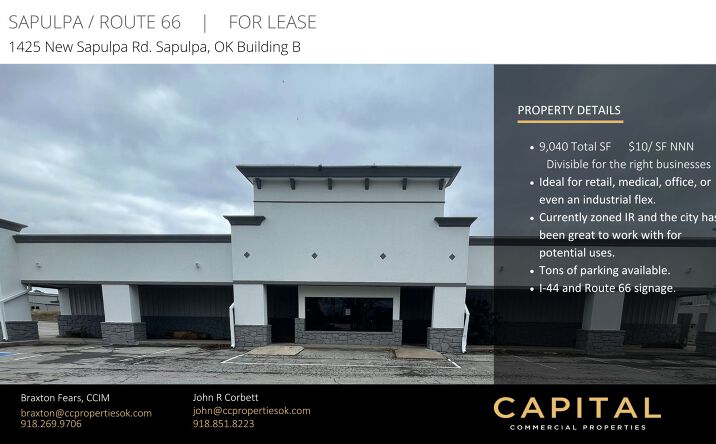 Pictures of Retail, Office, Industrial property located at 1425 New Sapulpa Rd, Sapulpa, OK 74066 for lease - image #1