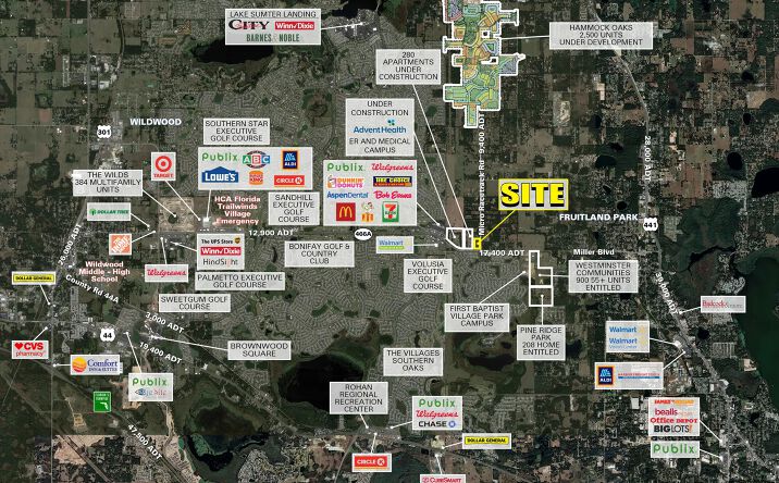 Pictures of Retail, Land property located at NWC CR 466 A & Micro Racetrack Rd, Fruitland Park, FL 34731 for lease - image #1