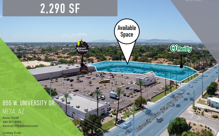 Pictures of Retail property located at 855 W University Dr, Mesa, AZ 85201 for lease - image #1