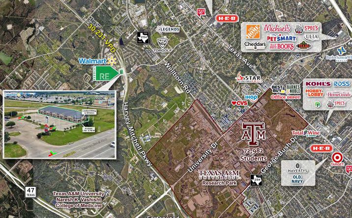 Pictures of Retail property located at 521 N Harvey Mitchell Pkwy, Bryan, TX 77807 for lease - image #1