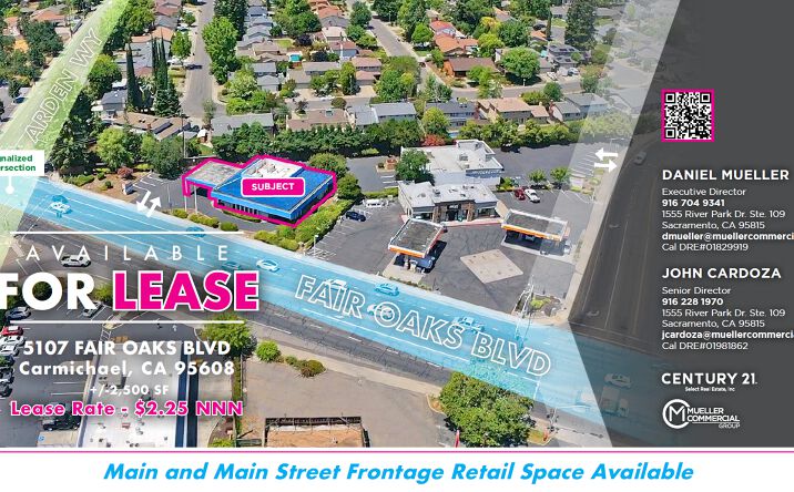 Pictures of Retail property located at 5107 Fair Oaks Blvd, Carmichael, CA 95608 for lease - image #1