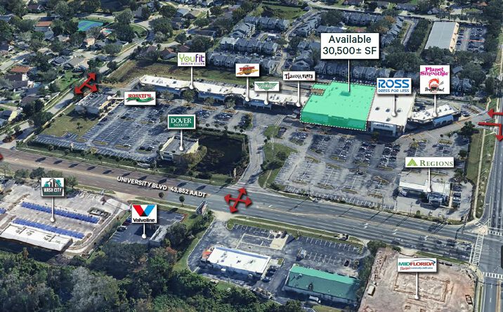 Pictures of Retail property located at 7580 University Blvd, Winter Park, FL 32792 for lease - image #1