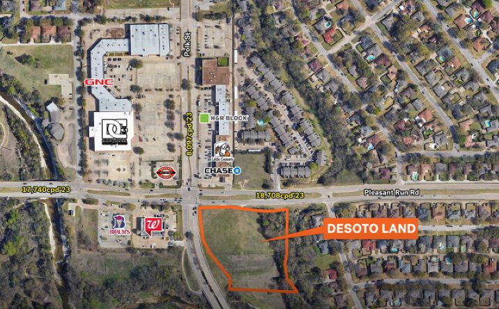 Pictures of Land property located at SEC Pleasant Run Road & North Polk Street, DeSoto, US 75115 for lease - image #1