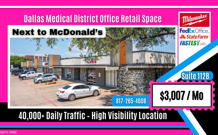 Pictures of Retail, Office, Industrial property located at 1625 W Mockingbird Ln Suite 212B, Dallas, TX 75235 for lease - image #1
