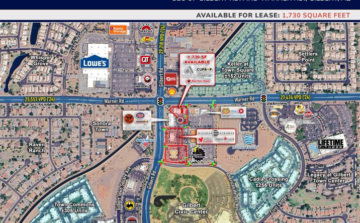 Pictures of Retail property located at SEC Gilbert Rd & Warner Rd., Gilbert, AZ 85296 for lease - image #1