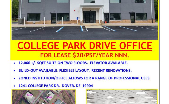 Pictures of Retail, Office property located at 1241 College Park Dr, Dover, DE 19904 for lease - image #1