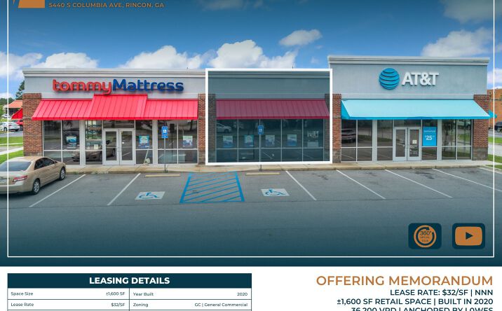 Pictures of Retail property located at 5440 S Columbia Ave, Rincon, GA 31326 for lease - image #1
