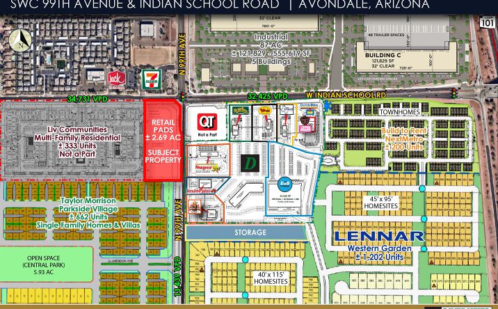 Pictures of Land property located at Swc 99th Avenue & Indian School Road, Avondale, AZ 85392 for lease - image #1